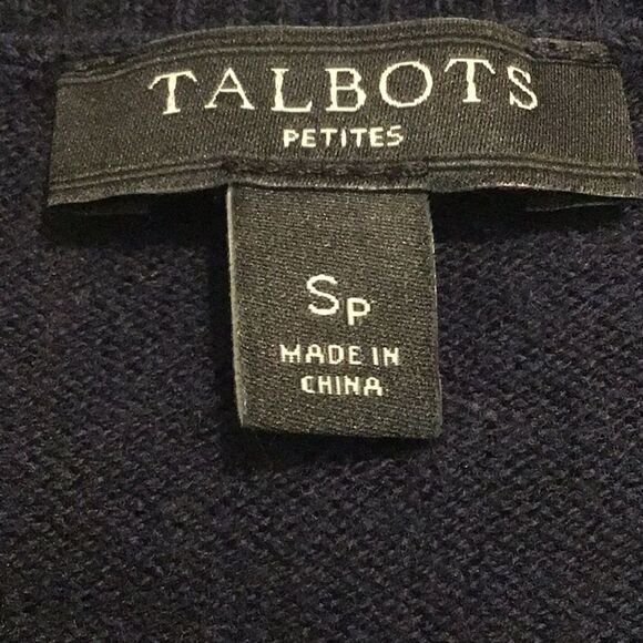 Talbots Three Dachshunds Graphic Blue Fine Knit Crewneck Pullover Sweater - Picture 11 of 12